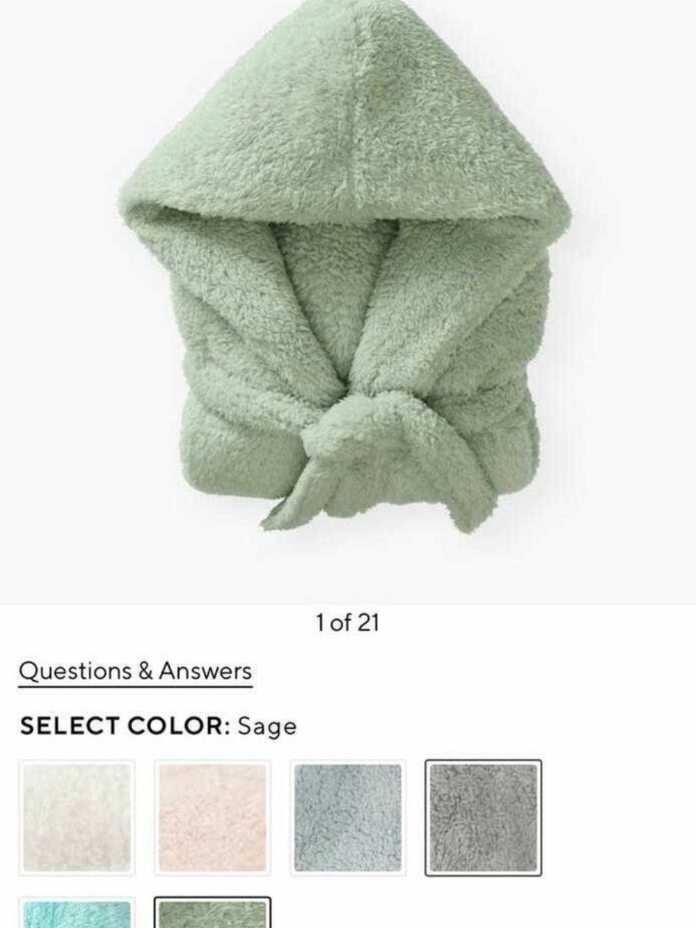 NEW  Pottery Barn kids Sherpa Rope color sage size 4-6 .